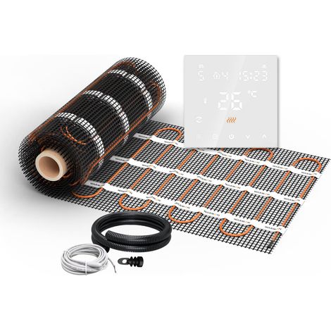2x Nattes chauffantes WARMON CLASSIC 150 W/m² (7+4 m²) avec Thermostat TS300 blanc - 11 m²