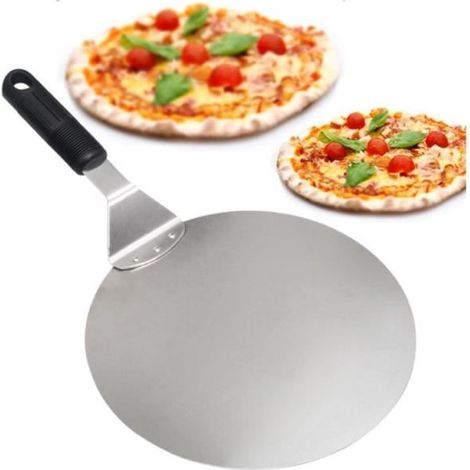Pelle à pizza - Pelle à gâteau ronde - Outils de cuisson avec poignée pour la cuisson sur pierre à pizza au four et au grill (1/4)