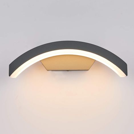 24W LED SMD Applique Murale Design Intérieur Extérieur Étanche IP65 Aluminium/Lampe 10,6 Pouces Gris