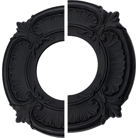 Cache-luminaire, panneau décoratif de plafond, garniture noire style ventilateur facile à installer, décoration de plafond intérieure, anneau décoratif au design élégant, style chambre d'étudiant ou a (1/5)