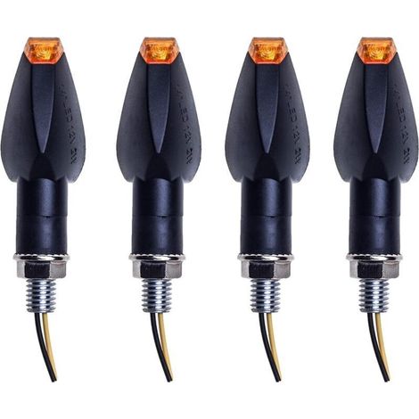 Universal motorcycle turn signals, 4 pieces, 14 waterproof 12V LEDs for scooters, quads, cruisers and off-road vehicles