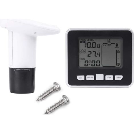 Ultraschall-Wasserstandsmessumformer mit Brunnensonde – Tanktiefensensor mit Temperaturanzeige und 3,3-Zoll-LED-Bildschirm