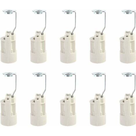 Culot pour ampoule E14 Douilles de Lampe E14 Réglables Convertisseur Douilles E14 Douille à Baonnette Support 10 PCS (Blanche)