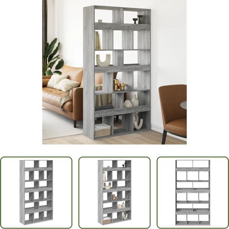 Rangement pièce - Cloison de séparation sonoma gris bois d'ingénierie (1/5)