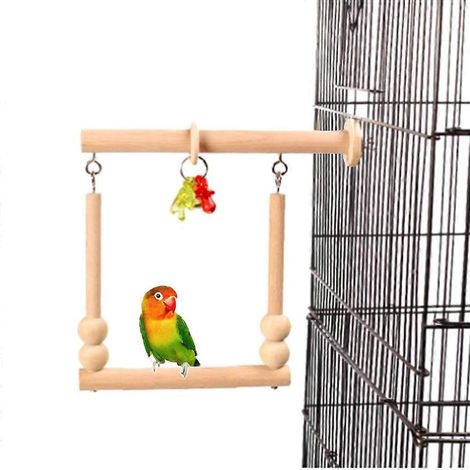 Jouet à mâcher en bois Bid Swing Toy Paot Pech pour petits enfants, facile à installer (1/4)