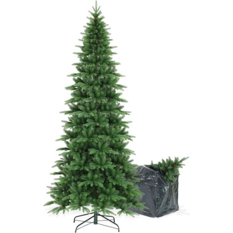 BOP Albero di Natale Slim, Folto, 100% PE Real touch, Borsa Omaggio - Narciso Slim 240 cm