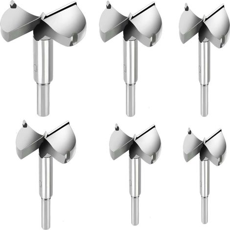 6-teiliges Holzbohrer-Set, Hartmetall-Holzfräser, Durchmesser 30/35/40/45/50/60 mm, Bohrer zum Bohren von Holzprodukten, Schubladen, Kunststoffprodukten, Holz und Sperrholz