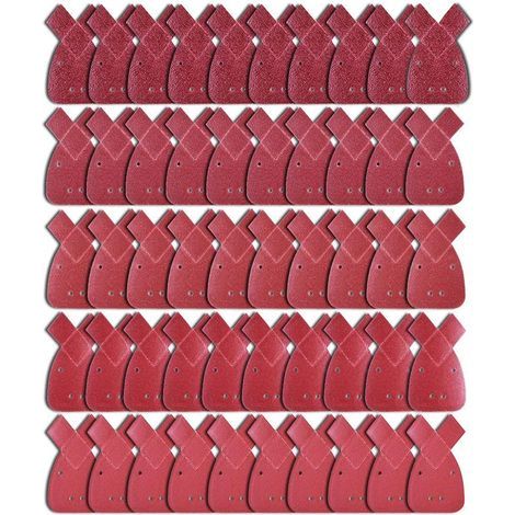 Juego de 50 lijas triangulares de 170 x 140 x 95 mm, compatibles con lijadora de ratón DNX148751, tamaños de grano 40, 60, 80, 120 y 240. (1/5)