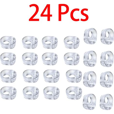 (Lot de 24 - Anneau simple) Butée de porte - Protection de sécurité - Coussinet de poignée de porte en silicone transparent - Amortisseur de choc mural - Protection pour bébé - Maison (1/5)