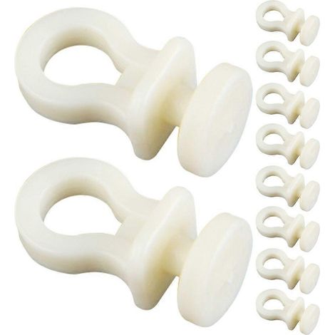 Lot de 50 galets de glissement en plastique pour rails de rideaux, accessoires de remplacement pour rails de rideaux : roulettes coulissantes, crochets et galets de glissement. (1/5)