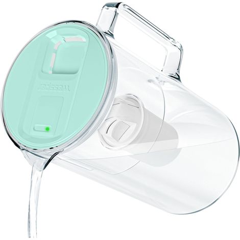 Carafe filtrante verre 3l avec compteur de changement de filtre, carafe avec cartouches filtrantes d'eau potable BPA FREE, carafe verre avec filtre eau charbon actif - Menthe (1/5)
