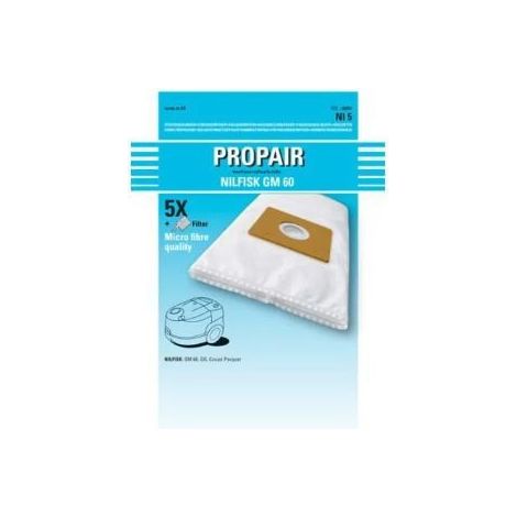 NILFISK - SAC ASPIRATEUR NILFISK GO/COUPE/NEO/GM60/COMPACT PROPAIR 5 PIECES + 1 FILTRE -