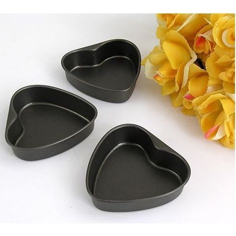 Formine dolci forma cuore in teflon 9 cm 3 pezzi