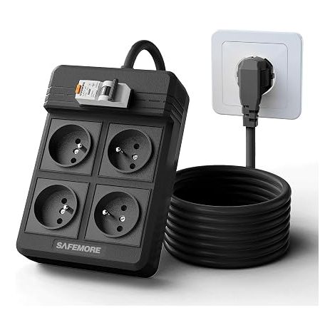 power strip with differential circuit breaker sockets (1/5)