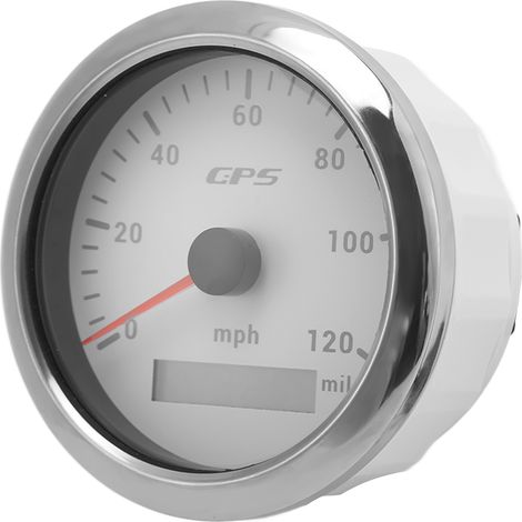 Compteur GPS 85mm Odomètre 120MPH/H Étanche IP67 Instrument de Bord Blanc (1/5)