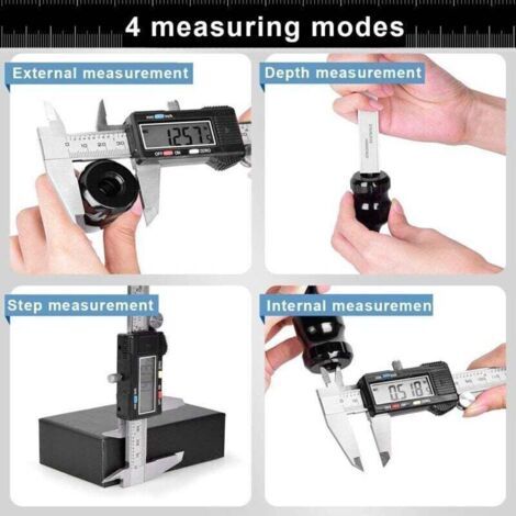 Pied a Coulisse, Pied à Coulisse Digital 150mm Acier Inoxydable Grand Écran LCD Précision Réglable 0.01mm, mm/inch conversion, Résiste aux Eclaboussures, Mesure de l'industrie domestique (1/3)