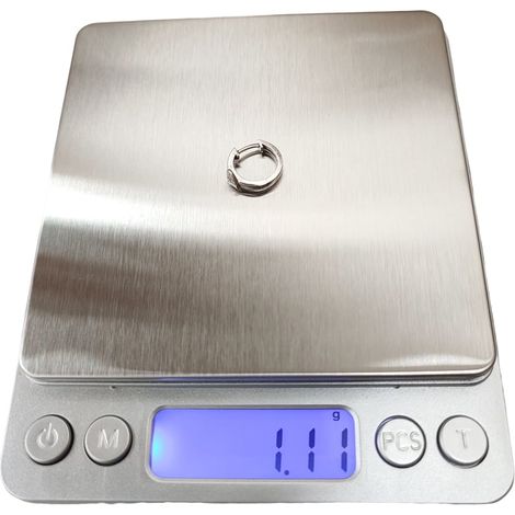 Balance électronique intelligente, balance numérique pour bijoux, balance alimentaire (grammes), écran LCD, 500 g/0,01 g, argentée, une pièce (1/5)