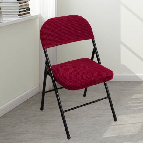 Stretch Foldable Chair Cover - Removable and Washable - for Dining Chairs, Wedding, Office, Banquet, Party - Universal Decoration (1, Red,Chair Not Included) (1/5)