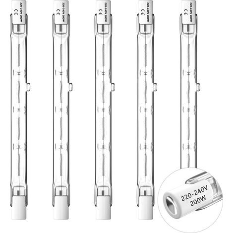 R7S Halogenlampen, 200 W, 118 mm, warmweiß 3000 K, dimmbar, für Stehlampen (1/5)