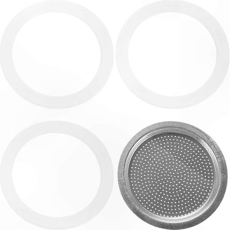 Ersatzdichtung für 9-Tassen-Kaffeemaschine, Silikondichtungsringe und Edelstahlfilterkomponenten (1/4)