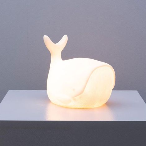 Lampe à Poser Moon Whale résine poudre de pierre blanche 24x20x28cm (1/5)