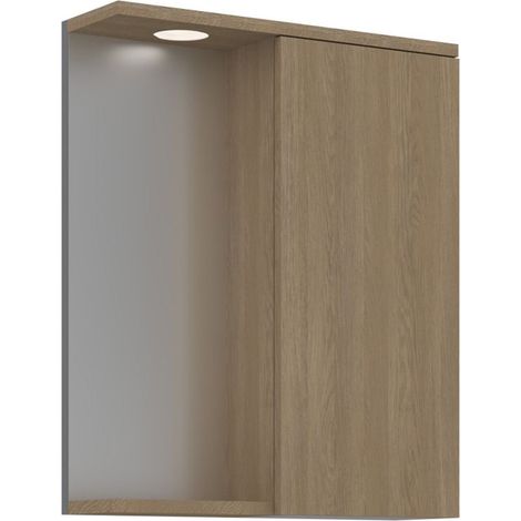 Meuble Salle de Bain avec Miroir "Purus 55" - 56 x 18 x 68 cm - Sonomo Oak (1/3)