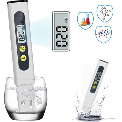 Testeur TDS, stylo de mesure numérique pour la qualité de l'eau, 0-9999 ppm, test de précision de la qualité de l'eau (1/3)
