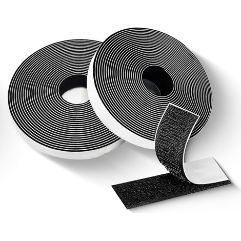 Klettband, 8 Meter, 20 mm, selbstklebend, extra stark, Klettverschluss, selbstklebend, doppelseitig klebendes Klettband, zum Fixieren, Organisieren, Aufbewahren