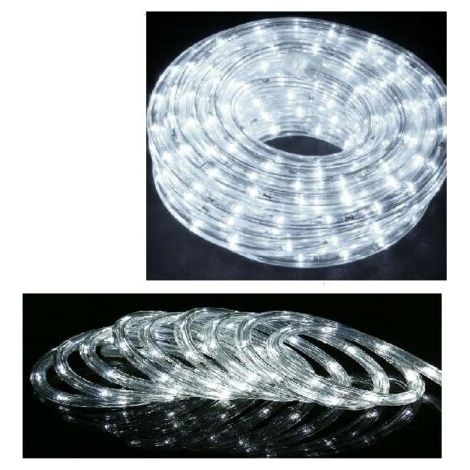 TUBO LUMINOSO LED LUCI BIANCO FREDDO NATALE IMPERMEABILE ESTERNO 10 E 20 METRI - 20 Metri - Misura: 20 Metri