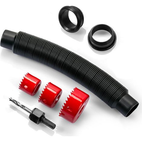 Kit de dérivation double pour récupérateur d'eau de pluie, comprenant 2 tuyaux flexibles, 3 scies à trous, pour un système de dérivation DIY (1/5)