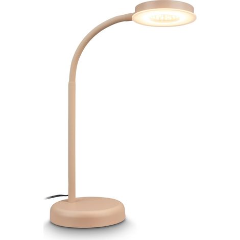 Lampe de table LED tactile, à intensité variable par paliers, orientable, de chevet, de bureau, lampe de salon à poser, lampe à poser, table salon, 13x55,5 cm, Beige (1/5)