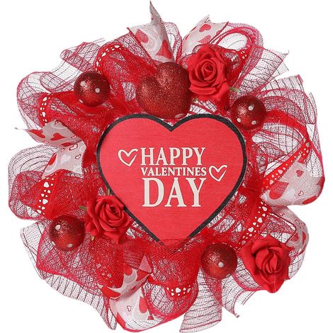 Guirlande En Forme De Cœur - Décoration De Saint-Valentin Pour Porte D'Entrée Fenêtre Balcon Intérieur Extérieur - 1 Pièce (1/5)