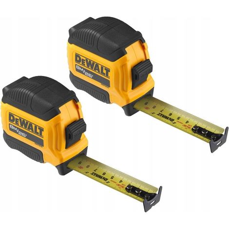 DeWALT Maßband Gelb und Schwarz 8m Paket mit 2 Stück