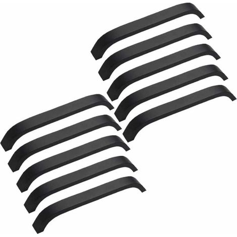10PCS Black Handle 160mm Cabinet Pulls Kitchen Furniture Cupboard (1/4)