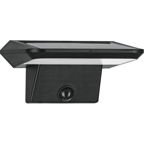 Applique murale extérieure LED, lampe solaire puissant avec détecteur de mouvement et capteur crépusculaire, éclairage mural d'extérieur en plastique noir, IP44 (1/5)