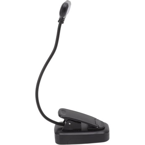Lampe de lecture à pince LED, protection des yeux, 3 niveaux de luminosité, col flexible, veilleuse portable pour la lecture à la maison et en voyage (1/5)