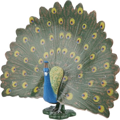 Modèle réduit d'oiseau sauvage réaliste, ornement de table, décoration intérieure (Paon) (1/5)