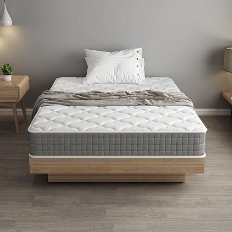 STANEW Materasso Singolo 120x190, Altezza 25CM, Materasso 80x190 a Memoria in schiuma, Rigidità media, Supporto Perfetto, Alleviamento Punti di Pressione, Grigio