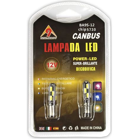2 Lampadine 12 led canbus auto no error luci targa fari interni BA9S 5730 12V chip5730