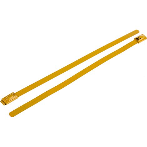 Serre-câble RS PRO Jaune en Acier inoxydable revêtu de polyester, 150mm x 4,6 mm ( Prix pour Sachet de 100 ) (1/3)