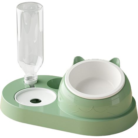 1 Gamelle chat céramique,base surélevée,abreuvoir automatique siphon,ouverture oblique,pour animaux (1/5)