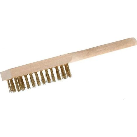 Drahtbürste no-name 6-row wire brush Holzgriff Messingborsten (1/2)
