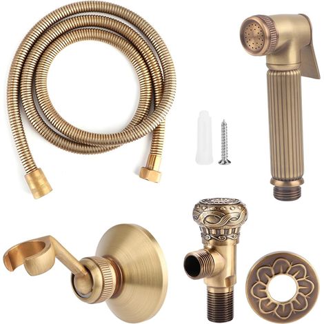 vintage brass manual bidet sprayer (1/5)
