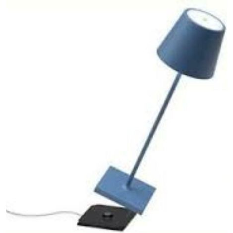 Lampada a led da tavolo Poldina Pro Blu Avio ricaricabile e dimmerabile con batteria fino a 12 ore. Da uso esterno IP65 (1/2)