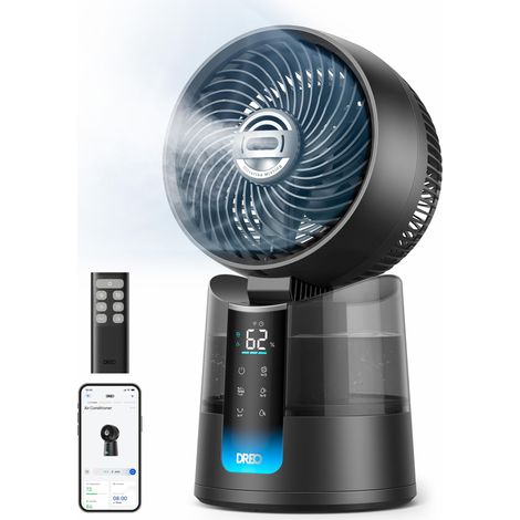 Ventilateur 516S, ventilateur de table oscillation 150° + 30°, rafraîchisseur d’air 7,9 m/s, brume ultrafine, silencieux 20 dB, 6 vitesses, 2 modes, contrôle app (1/5)