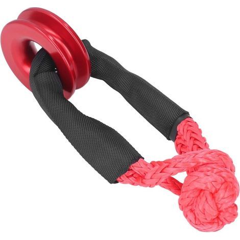 Ensemble d'anneaux de récupération, Corde à Manille Souple synthétique sûre Haute résistance antirouille pour VTT pour Camion pour Voiture(Rouge) (1/5)