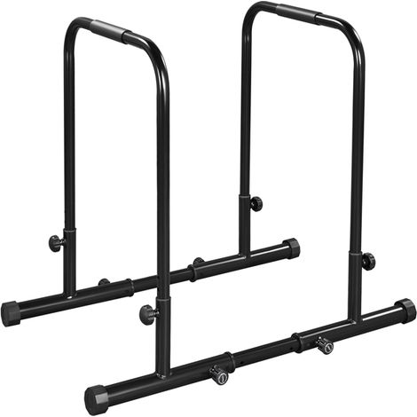 Yaheetech Dip Barra Parallele Fitness Dip Bar Stand Station Regolabile in Altezza e Larghezza per Calisthenics/Stretching/Addominali in Acciaio Nero