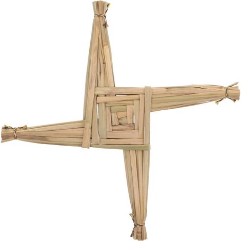 Croix en paille tissée à la main pour maison et église, croix debout de Sainte Brigitte, décoration de table, symbole culturel traditionnel irlandais et charme de bénédiction (1/5)