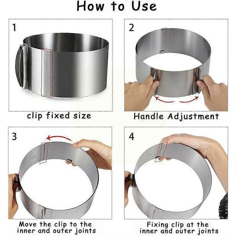 cercle à mousse ajustable 3D rond pour gâteau, moule à pâtisserie en acier, accessoire de décoration de gâteaux L0P6 (1/5)