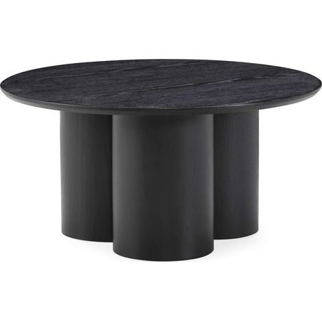 Mesa de centro redonda modelo Gala acabado negro, 80cm(ancho) 40cm(alto) 80cm (largo) (1/5)